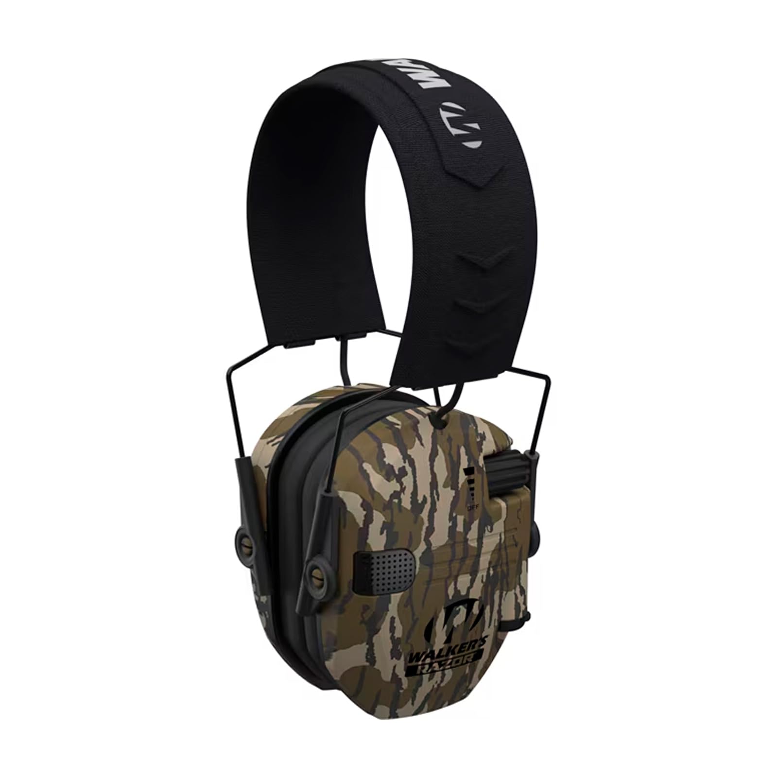 Walker's Razor Slim Ultra Low Profile Compact Design Adjustable Hearing Protection Range Shooting Hunting Electronic Earmuffs, Mossy Oak Bottomlands