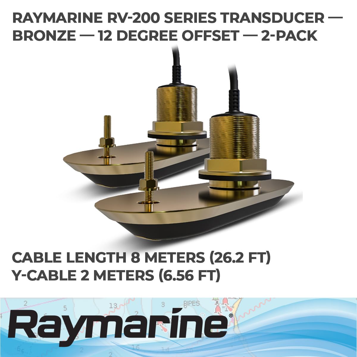 RAYMARINE FLIR T70318 M RV-212 Thru Hull TRNSD, Black, 10"