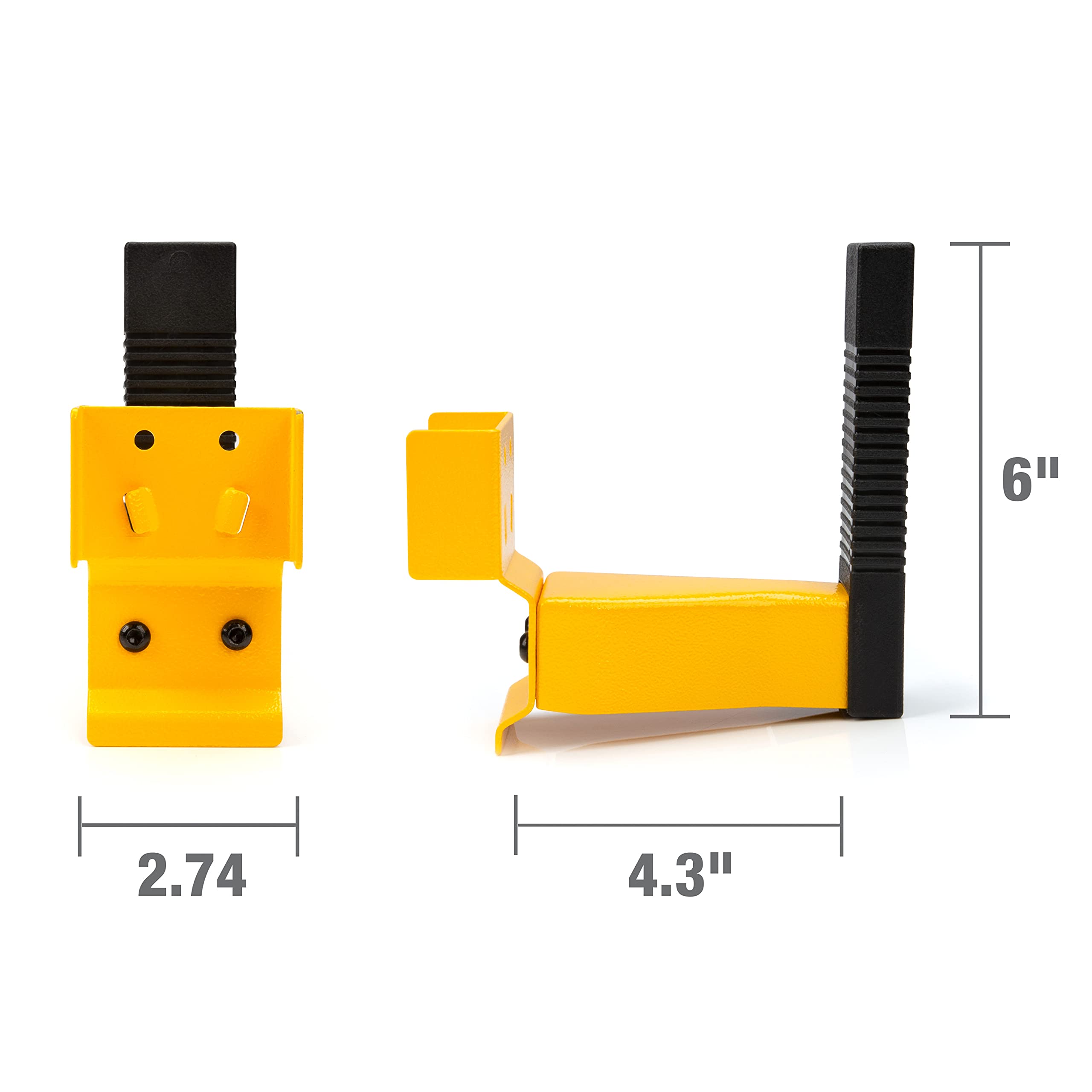 Cord Minder DEWALT Bracket 2-Piece Storage Rack Accessory Set, Compatible with 4 and 6-foot Storage Racks, 50-lb Load Capacity for Set, Spring-Loaded, Locking Pins Included, Powder-Coated