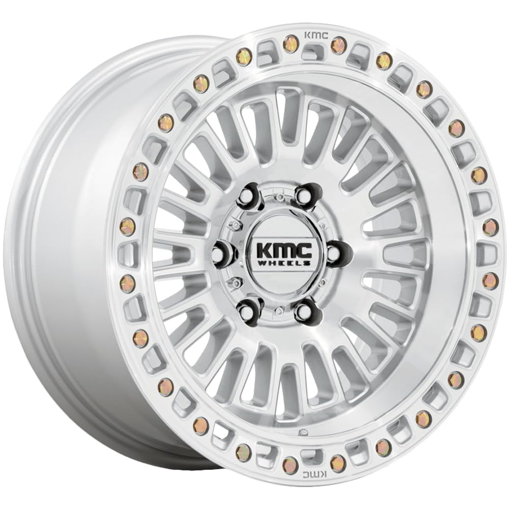 KMC 17X8.5 AZTEC 5X5.04.75 0mm GLOSS SILVER W/MACHINED FACE - KM554SD17855000