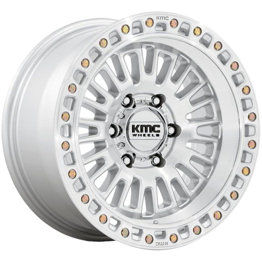 17X8.5 KMC AZTEC 6X135 4.75 0mm GLOSS SILVER W/MACHINED FACE - KM554SD17856300