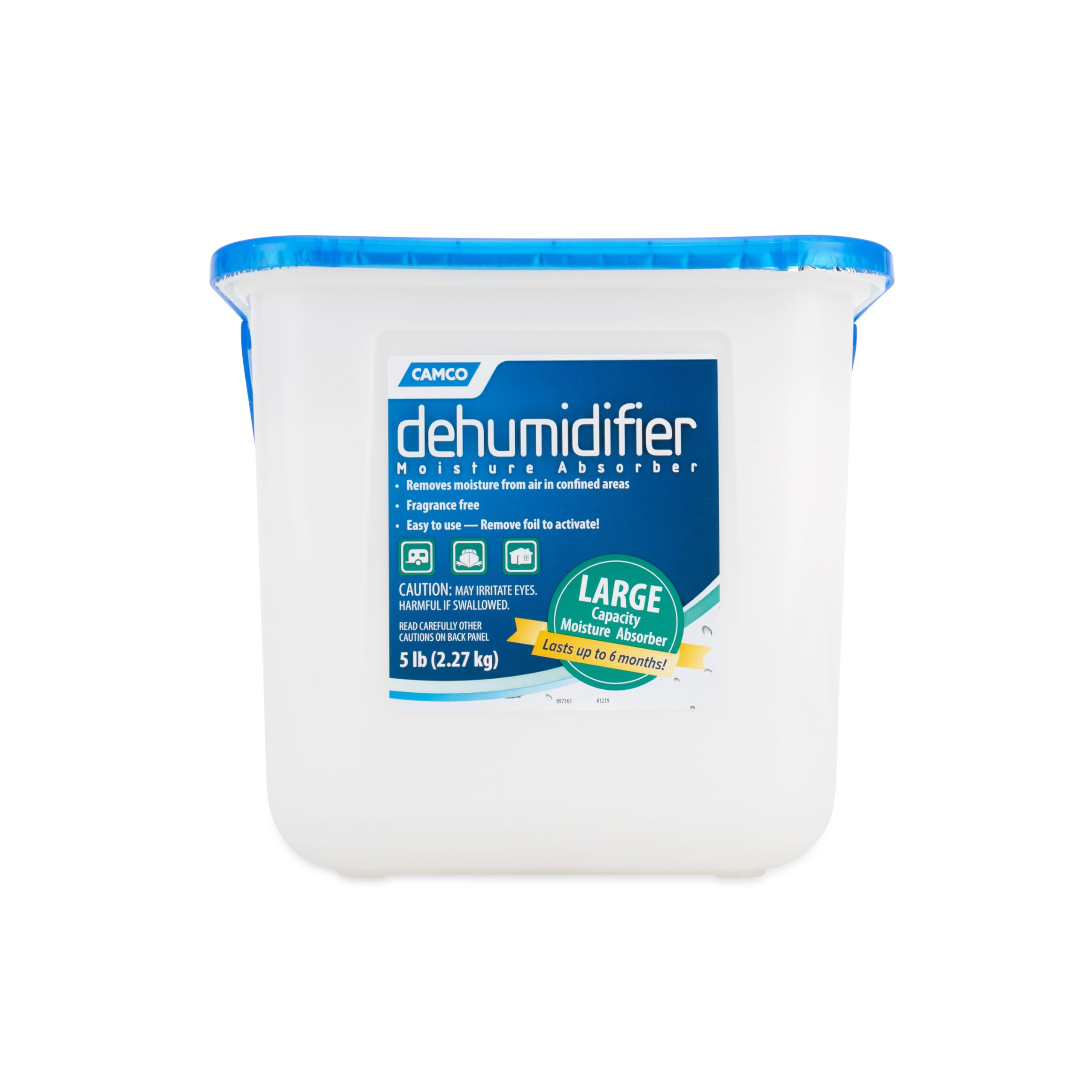 Moisture Absorber Camco Bucket - Features Fast-Acting Moisture-Absorbing Agent - No-Fragrance Beads – Use with RV Storage, Camper Organization & More (44282)
