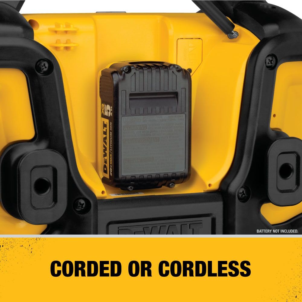 20V MAX DEWALT Bluetooth Radio, Portable for Jobsites, 100 ft Range (DCR025)