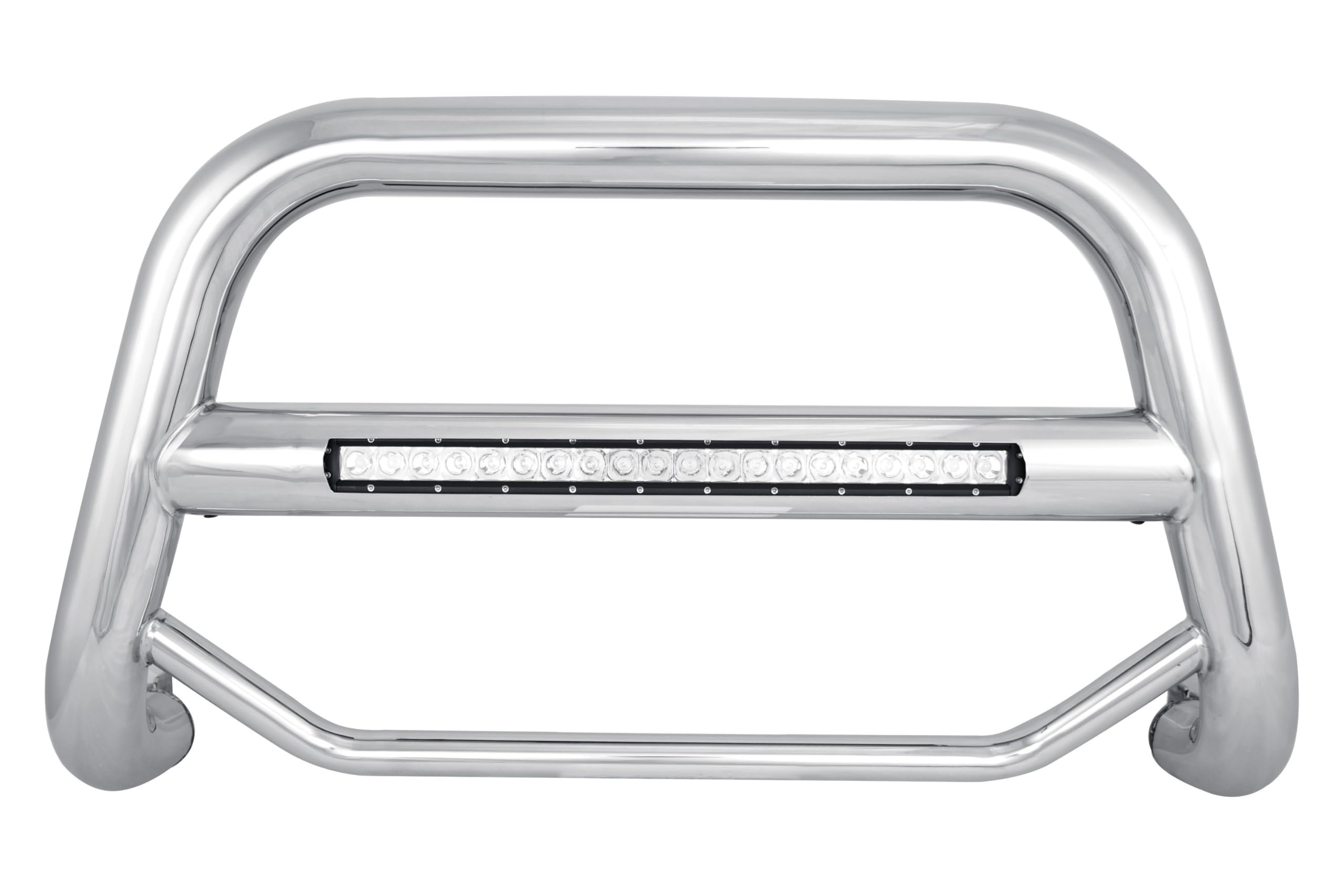 MAX Black Horse Beacon Bull Bar No Skid Plate Stainless Steel Compatible with 15-20 Yukon XL|07-20 Yukon/Tahoe|07-18 Sierra/Silverado1500 |07-14 Avalanche/ESV/Suburban 1500|15-22 Suburban-MAB-GMTAS
