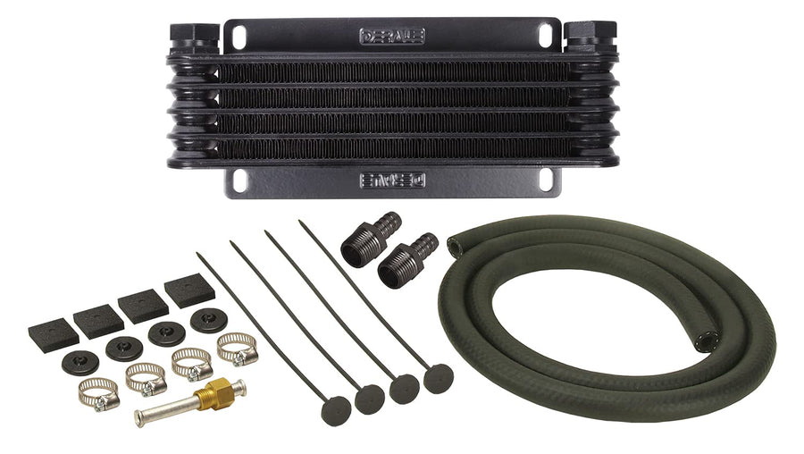 Derale 9000 Series Plate and Fin Transmission Oil Cooler , Black