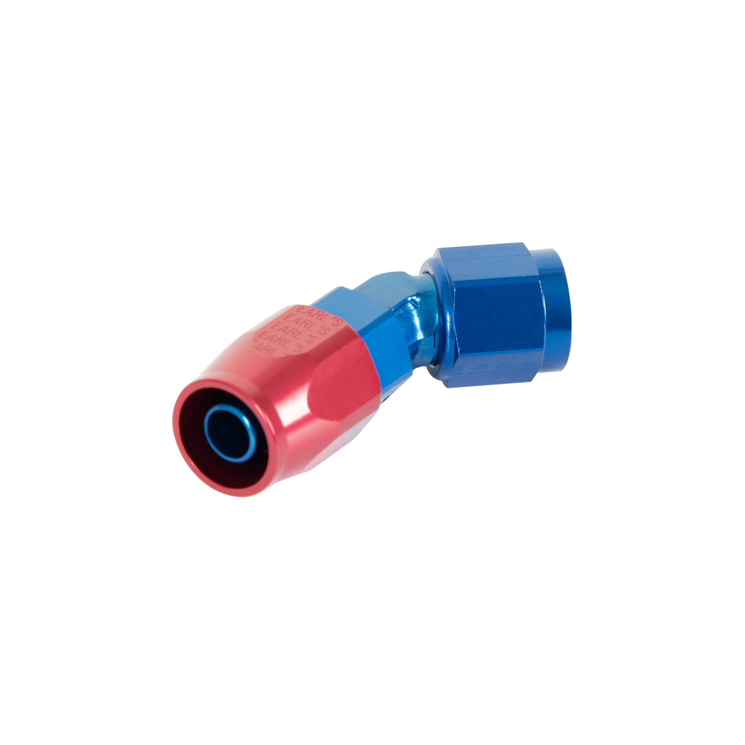 Earl's Swivel-Seal® 45 Degree Hose End -6 AN - Red/Blue - Clamshell Package