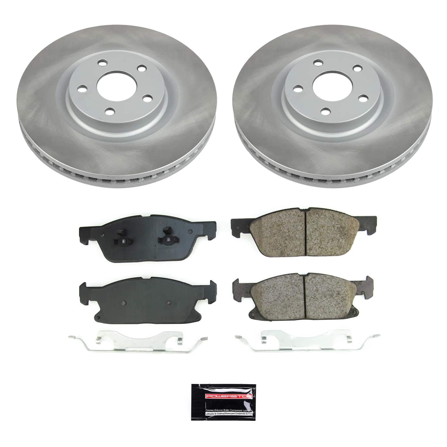 Power Stop Front Brake Kit SC8961 With Semi-Coated Brake Rotors and Ceramic Brake Pads & Hardware For Lincoln Continental 2017-2020 [Application Specific]