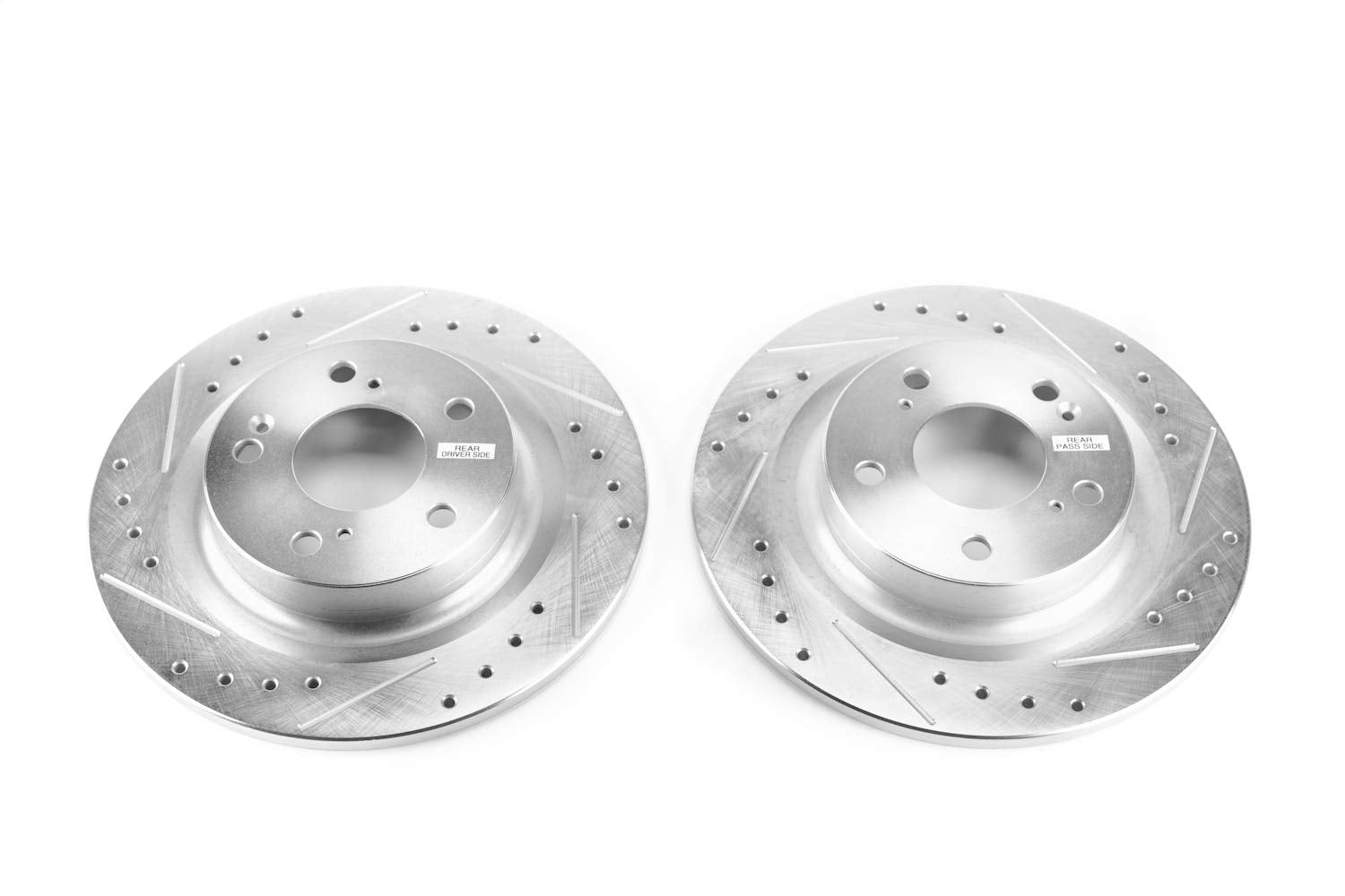 Power Stop JBR1749XPR Rear Drilled and Slotted Brake Rotor Pair For Honda Civic 2017-2021 [Model Specific]