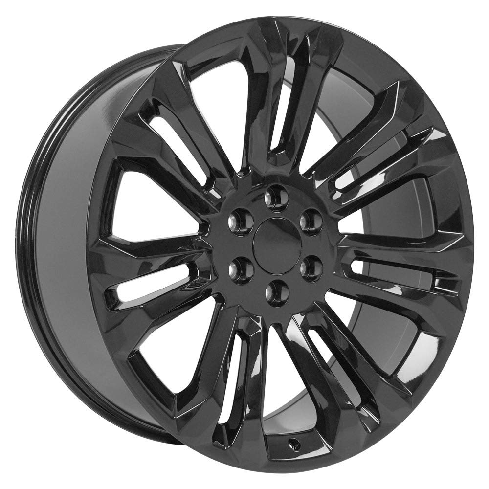 24 Inch OE Wheels CV43B Rim Fits Silverado 1500 Style 6x139.7 24x10 Gloss Black - Hollander 5666 (1)