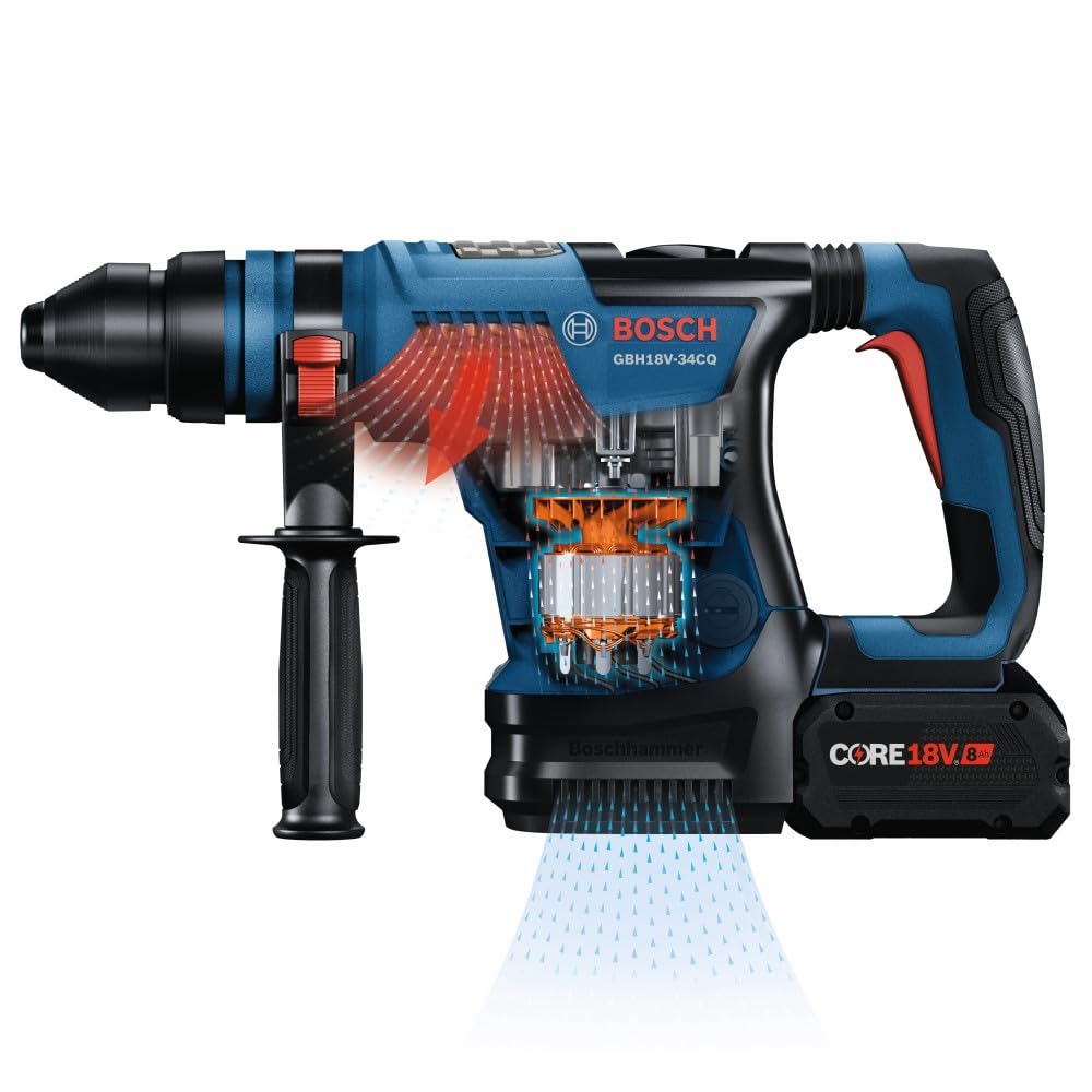 BOSCH 18V GBH18V-34CQB24 PROFACTOR™ Connected-Ready SDS-plus® Bulldog™ 1-1/4 In. Rotary Hammer with (2) CORE18V® 8 Ah High Power Batteries