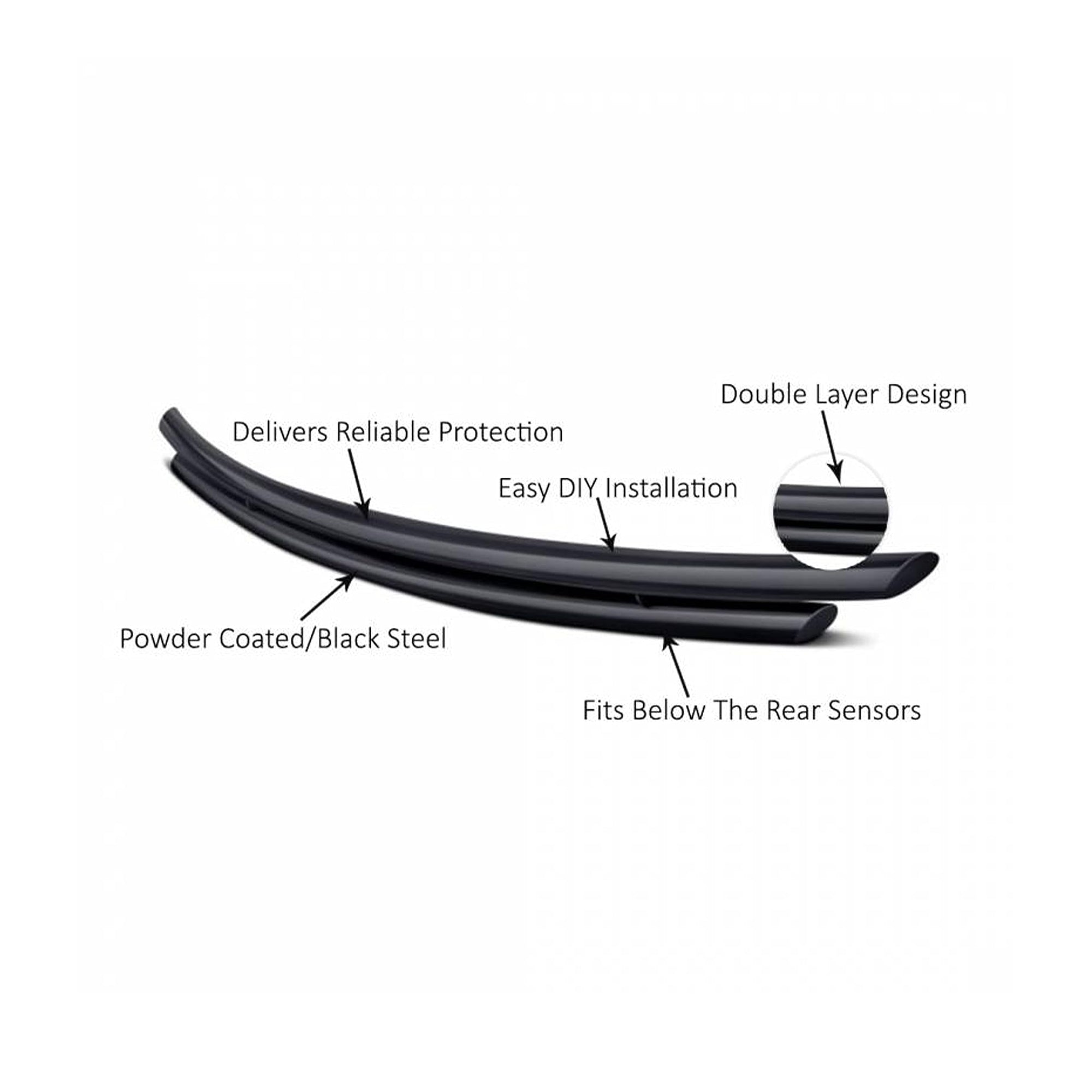 Rear Bumper Guard Black Double Layer Compatible with 2021-2023 Nissan Rogue-CRDL-NIN401B