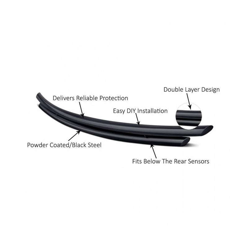 Rear Bumper Guard Black Double Layer Compatible with 2021-2023 Nissan Rogue-CRDL-NIN401B