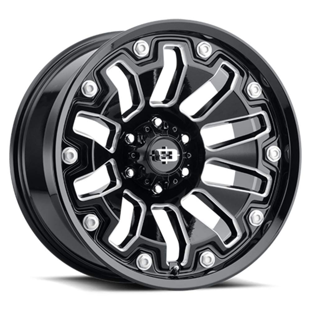 18x9 Vision Armor 362 Black/Milled Wheel Rim 18" Inch +12mm 5x4.5"