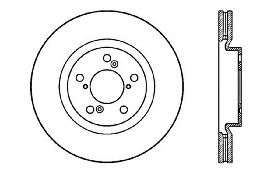 Sport Drilled/Slotted Brake Rotor StopTech 127.40075L (Front Left), 1 Pack