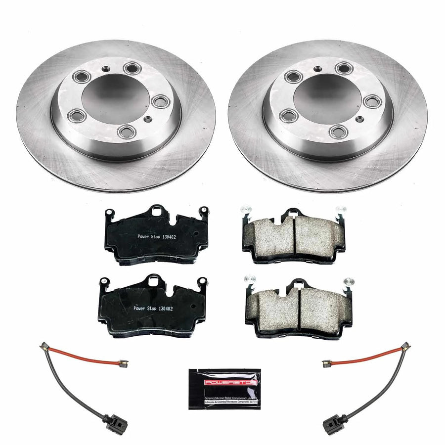 Power Stop KOE7088 Rear Replacement Brake Kit-OE Brake Rotors & Ceramic Brake Pads For Porsche 718 Boxster, Porsche 718 Cayman, Porsche Boxster, Porsche Cayman [Model Specific]