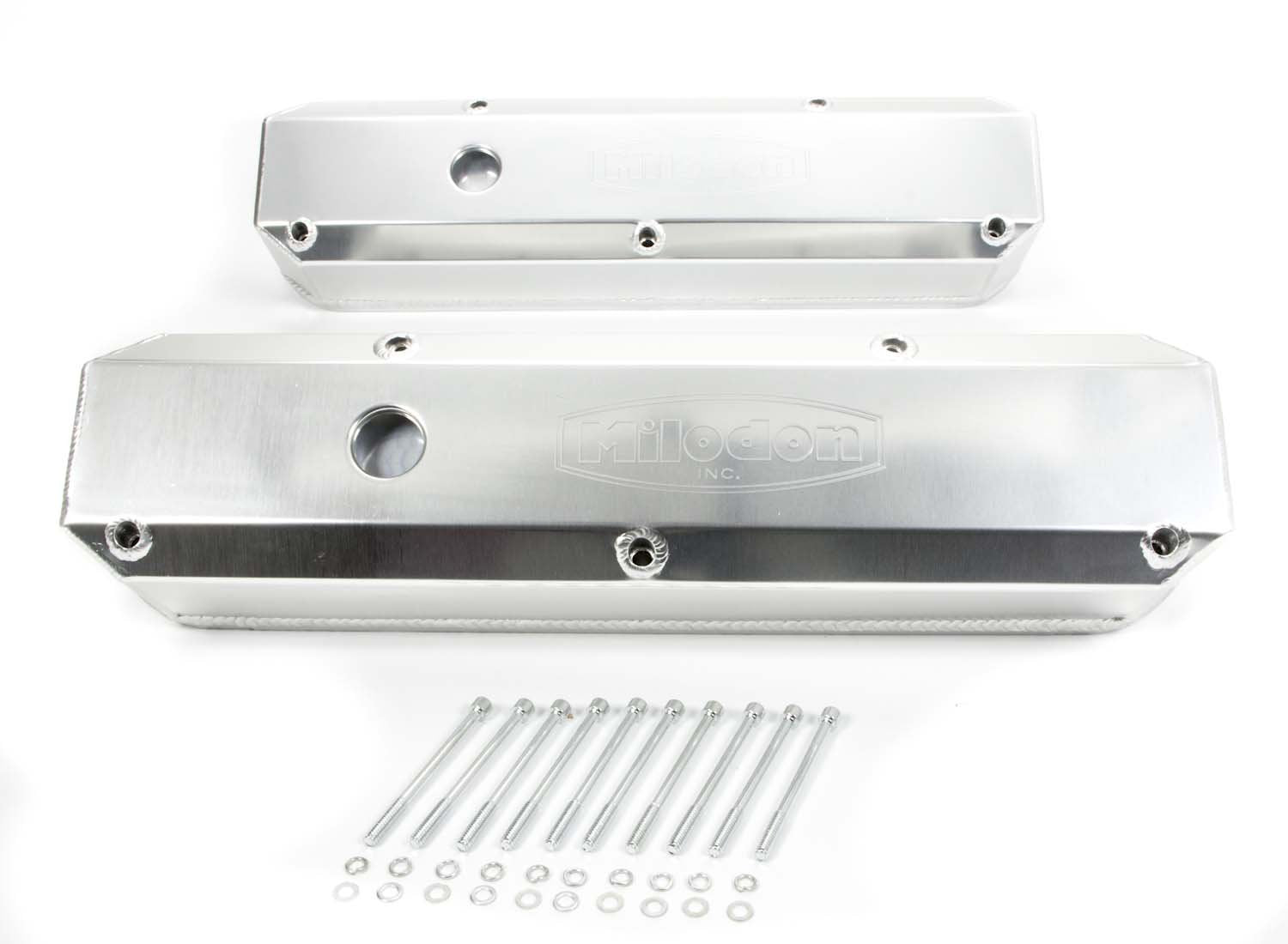 Milodon Fabricated Aluminum 85940 Valve Cover with Holes SBM
