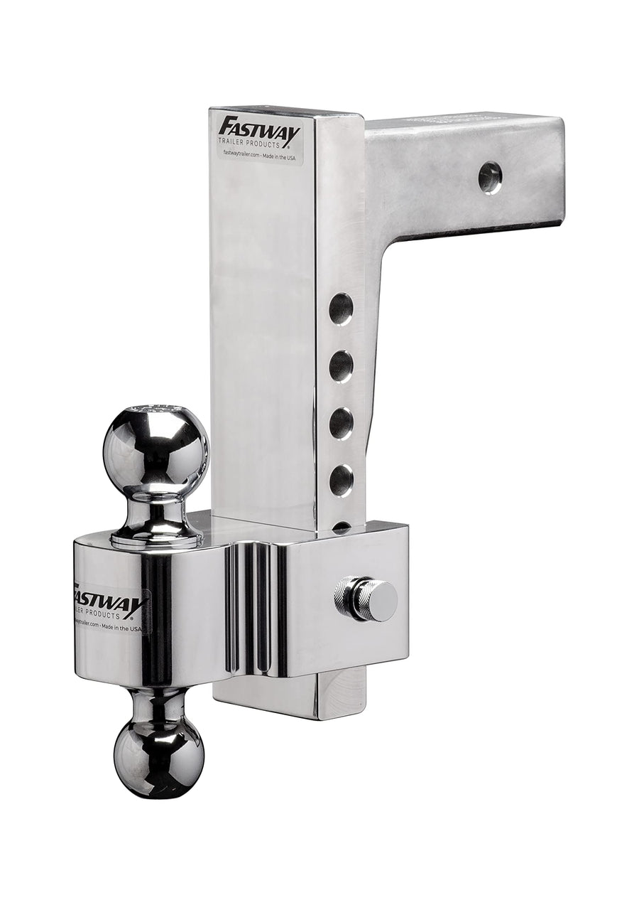 Fastway Flash E Series HD Adjustable Aluminum Ball Mount with 10 Inch Drop, 2.5 Inch Shank, and Chrome Plated Balls 42-00-2925