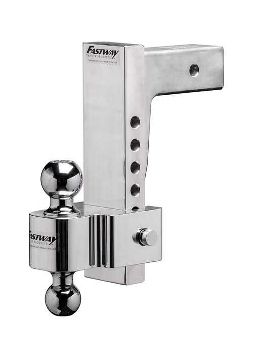 Fastway Flash E Series HD Adjustable Aluminum Ball Mount with 10 Inch Drop, 2.5 Inch Shank, and Chrome Plated Balls 42-00-2925
