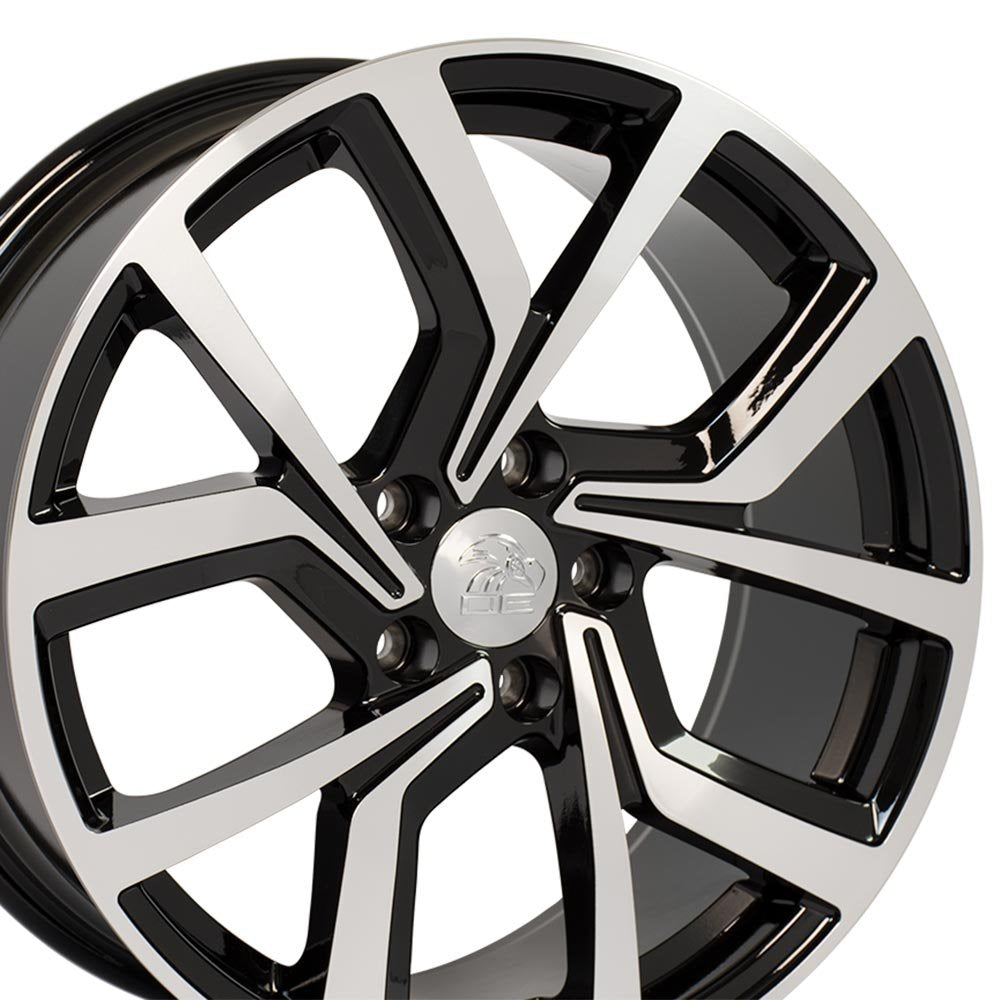VW29-18080-5112-42MB OE Wheels 18" Replica Wheel VW28 Fits Volkswagen GTI Rim 18x8 Black Mach'd Wheel ET42