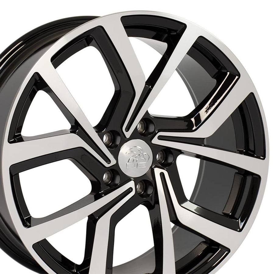 VW29-18080-5112-42MB OE Wheels 18" Replica Wheel VW28 Fits Volkswagen GTI Rim 18x8 Black Mach'd Wheel ET42