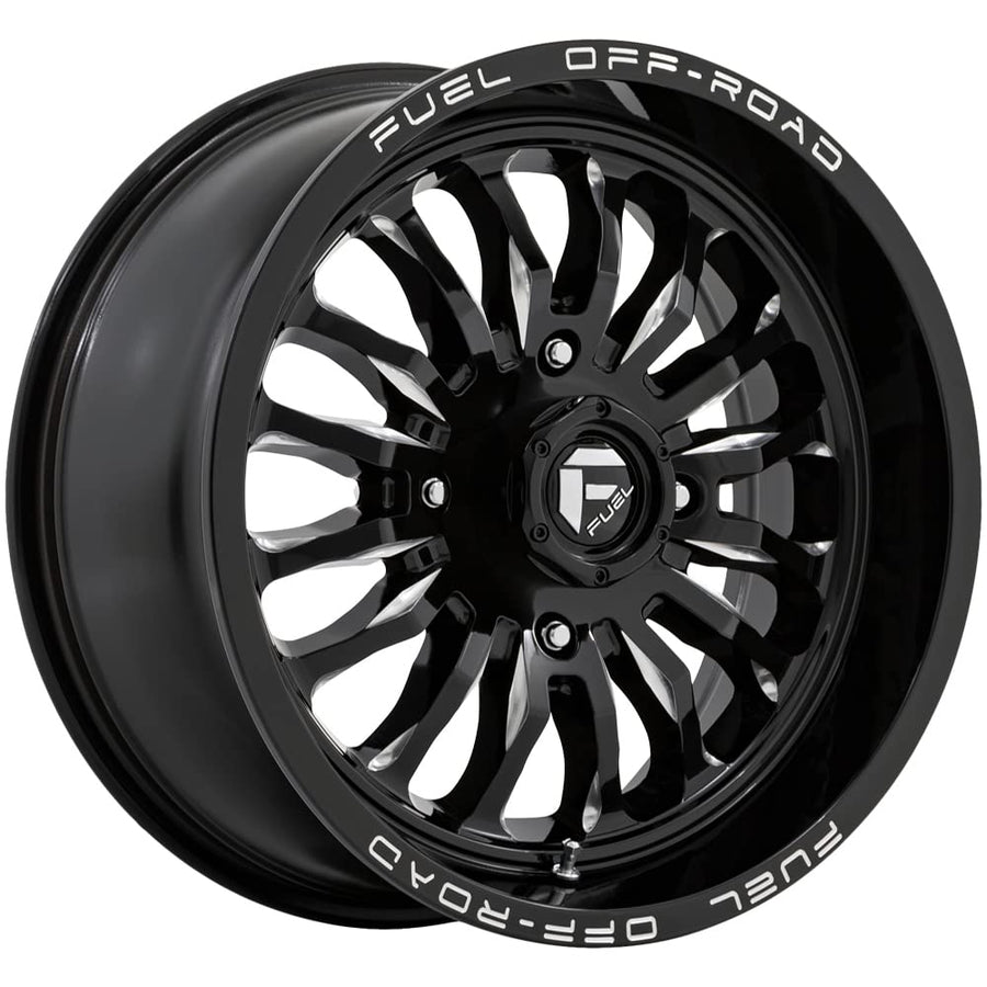 UTV Fuel D821 Arc 22x7 4x156 +13mm Black/Milled Wheel Rim 22" Inch