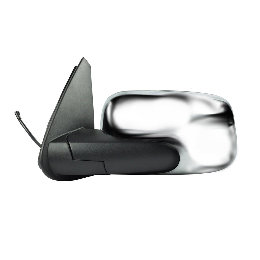 Driver Side Fit Mirror for Chevrolet HHR Wagon, Textured Black w/Chrome Cover, Foldaway, Power