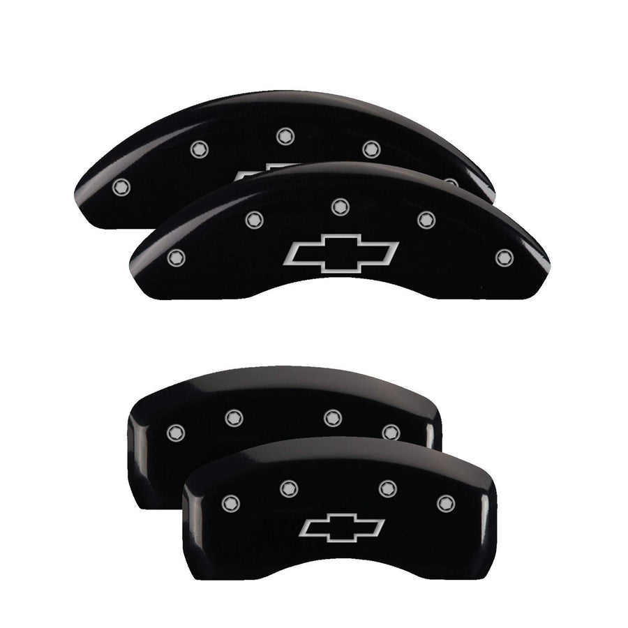 Black MGP Caliper Covers 14247SBOWBK with Silver Bowtie (Set of 4)
