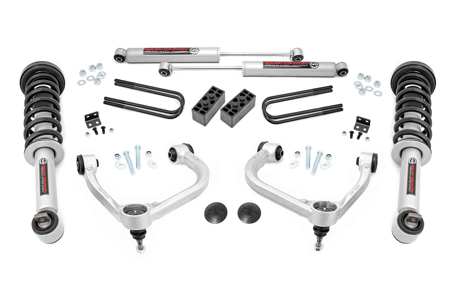 3" Rough Country Bolt-On Lift Kit w/N3 Struts for 21-24 Ford F-150 4WD - 41431