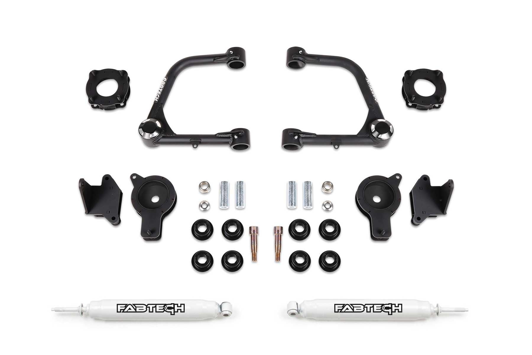 3 UCA KIT Fabtech W/UNIBALLS & FR SHK SPCRS & RR AIR BAG SPCRS & RR PERF SHOCKS 2022 TU K7089