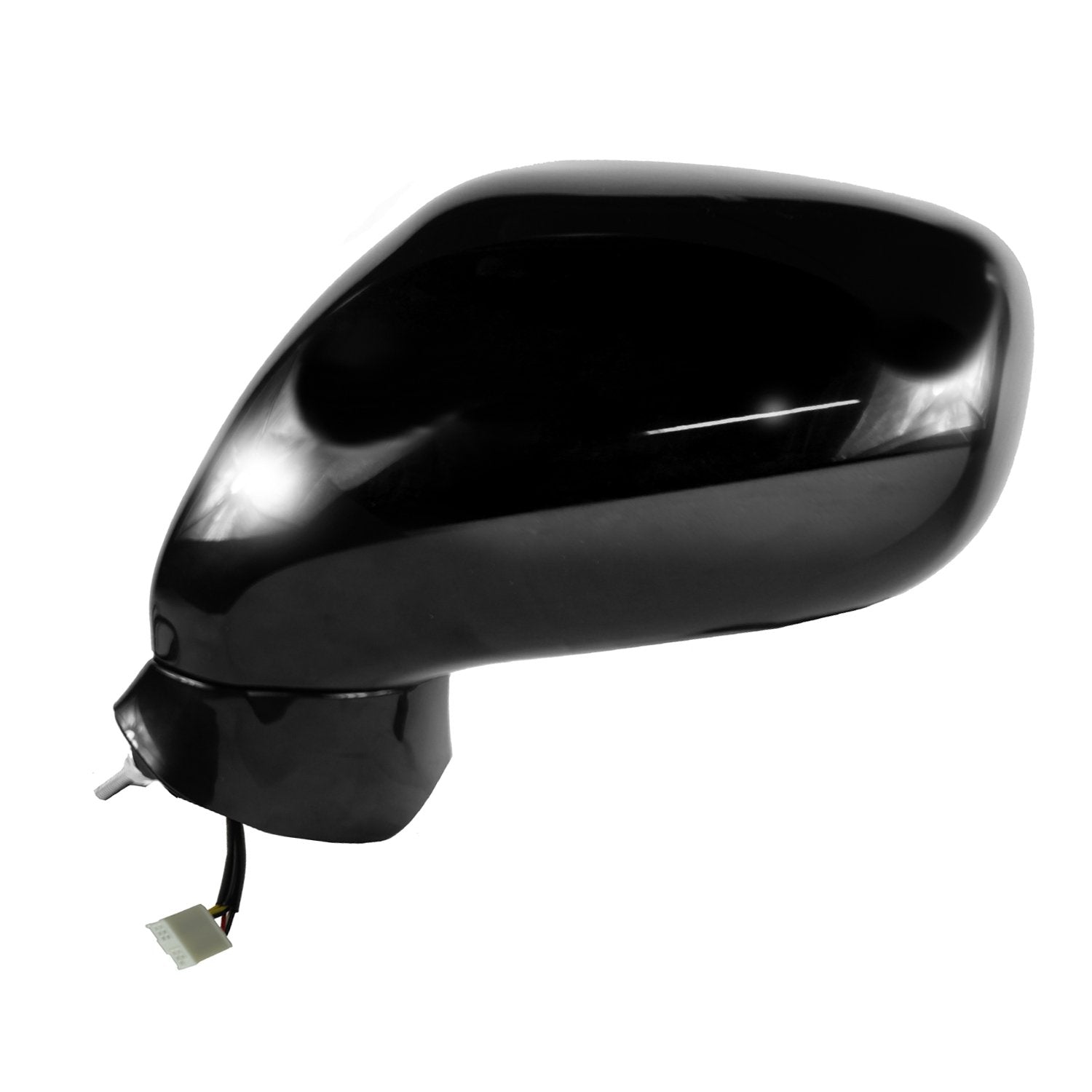 Driver Side Fit System Mirror for Lexus IS250, IS350, Black w/PTM Cover, w/Puddle lamp, Foldaway, w/o Memory, w/o auto dimming, Heated Power