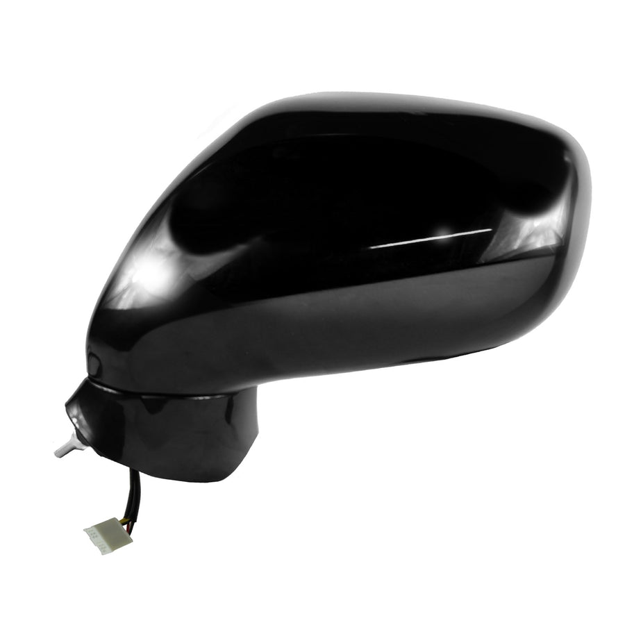 Driver Side Fit System Mirror for Lexus IS250, IS350, Black w/PTM Cover, w/Puddle lamp, Foldaway, w/o Memory, w/o auto dimming, Heated Power