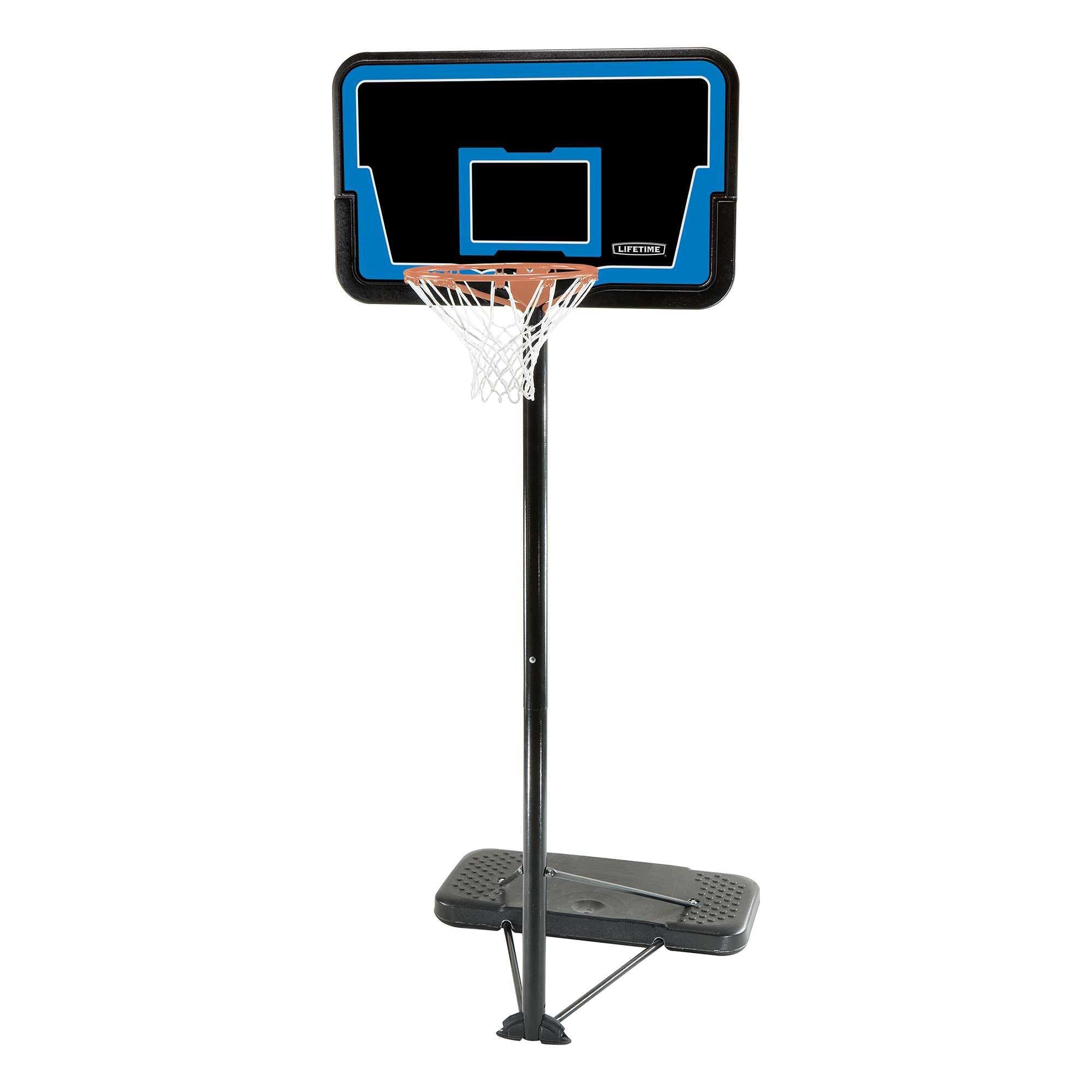 1268 Lifetime Streamline Impact Portable Basketball System, 44 Inch Backboard, Black