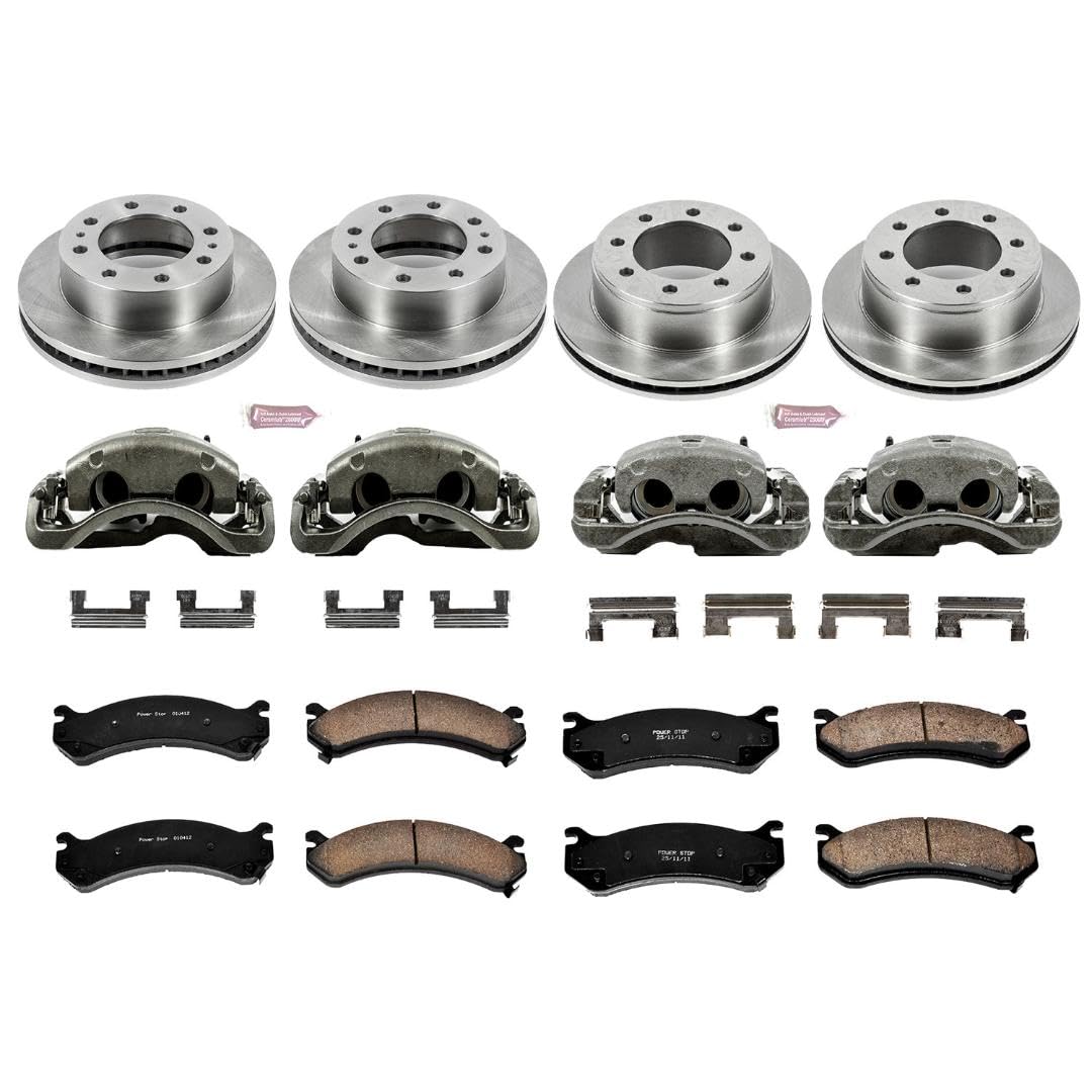 Power Stop KCOE2073 Brake Kit Autospecialty OE Replacement with Calipers For Chevy Silverado 2500HD 3500HD GMC Sierra 2500HD 3500HD