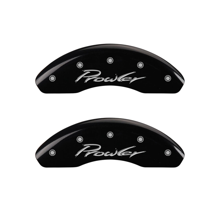 MGP Caliper Covers 'Prowler' 32014SPRLBK Engraved Caliper Cover with Black Powder Coat Finish and Silver Characters, (Set of 4)