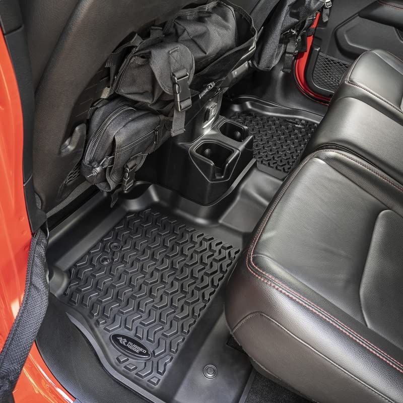 Rear Floor Liners Rugged Ridge for Jeep Gladiator JT | Black | 12950.61 | Fits 2020-2024 Jeep Gladiator JT