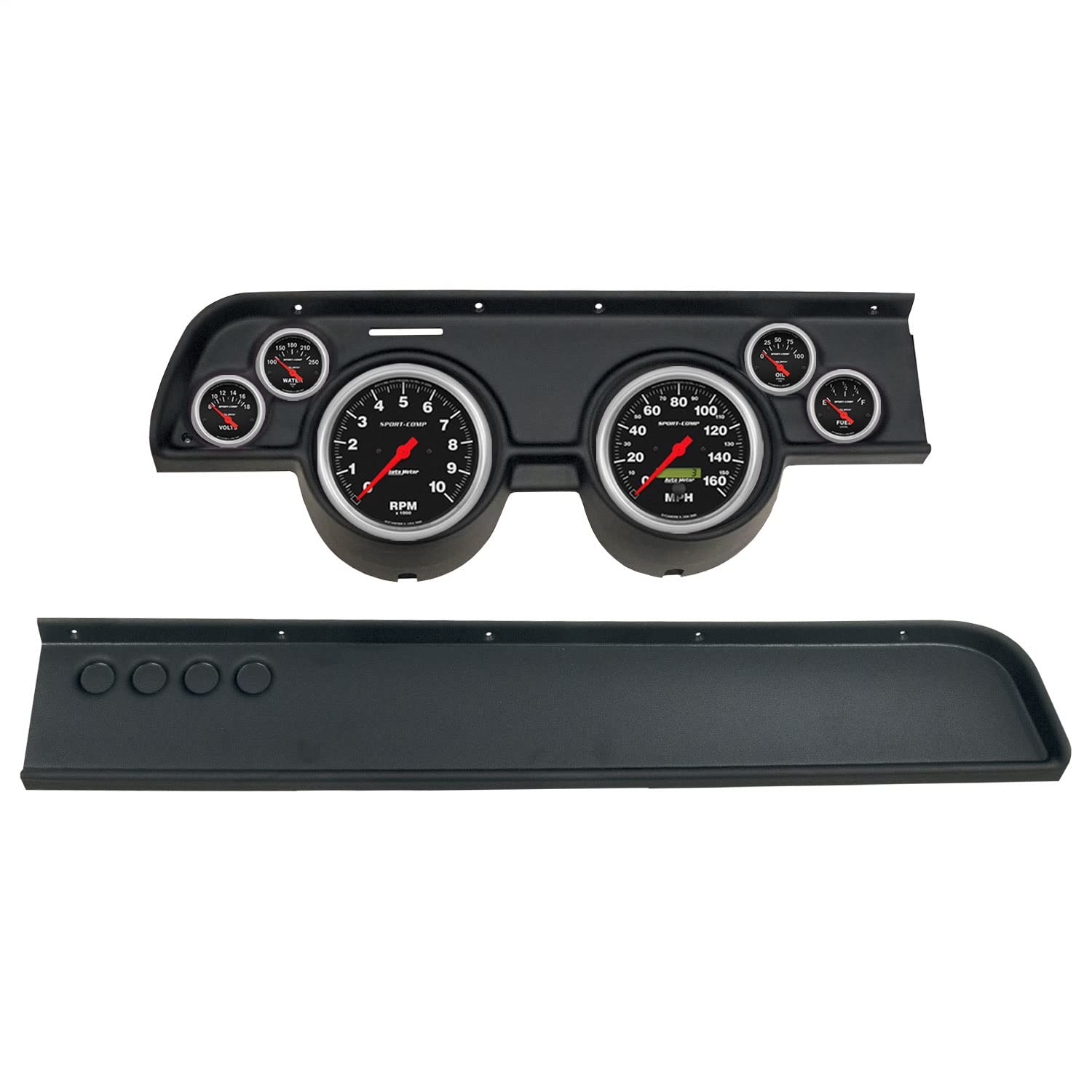 AutoMeter Dash Kit Direct Fit, (3 3/8" X2, 2 1/16" X4), MERC Cougar No Ac 67-68, Sport-Comp (2114-11)