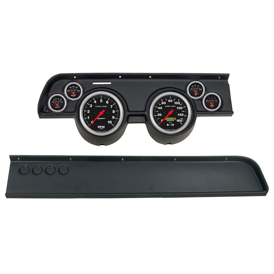 AutoMeter Dash Kit Direct Fit, (3 3/8" X2, 2 1/16" X4), MERC Cougar No Ac 67-68, Sport-Comp (2114-11)