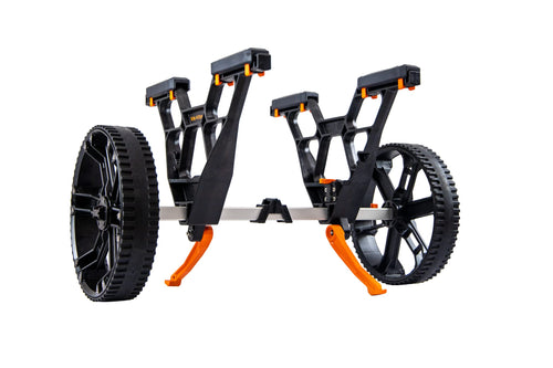TowNStow YakAttack Bunkster Kayak Cart | Adjustable Dolly for Canoe & SUP Transport | Heavy Duty Carrier - Orange | 450 lb Capacity | Quick Collapse Design | 12” Wheels | No Tools Required