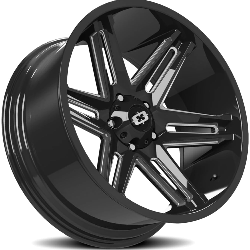 363 Razor Vision 20x12 5x5" -51mm Black/Milled Wheel Rim 20" Inch