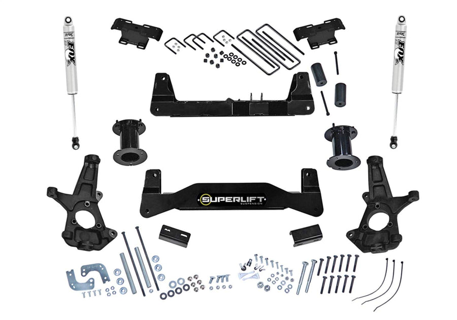 SUPERLIFT SUSPENSION RealTruck 6.5" Lift Kit | Complete Lift Kit with Strut Spacers & Rear Fox 2.0 Series Shocks | K180F | Fits 2007-2016 Chevrolet Silverado/GMC Sierra 1500 2WD w/ OE Cast Steel Arms
