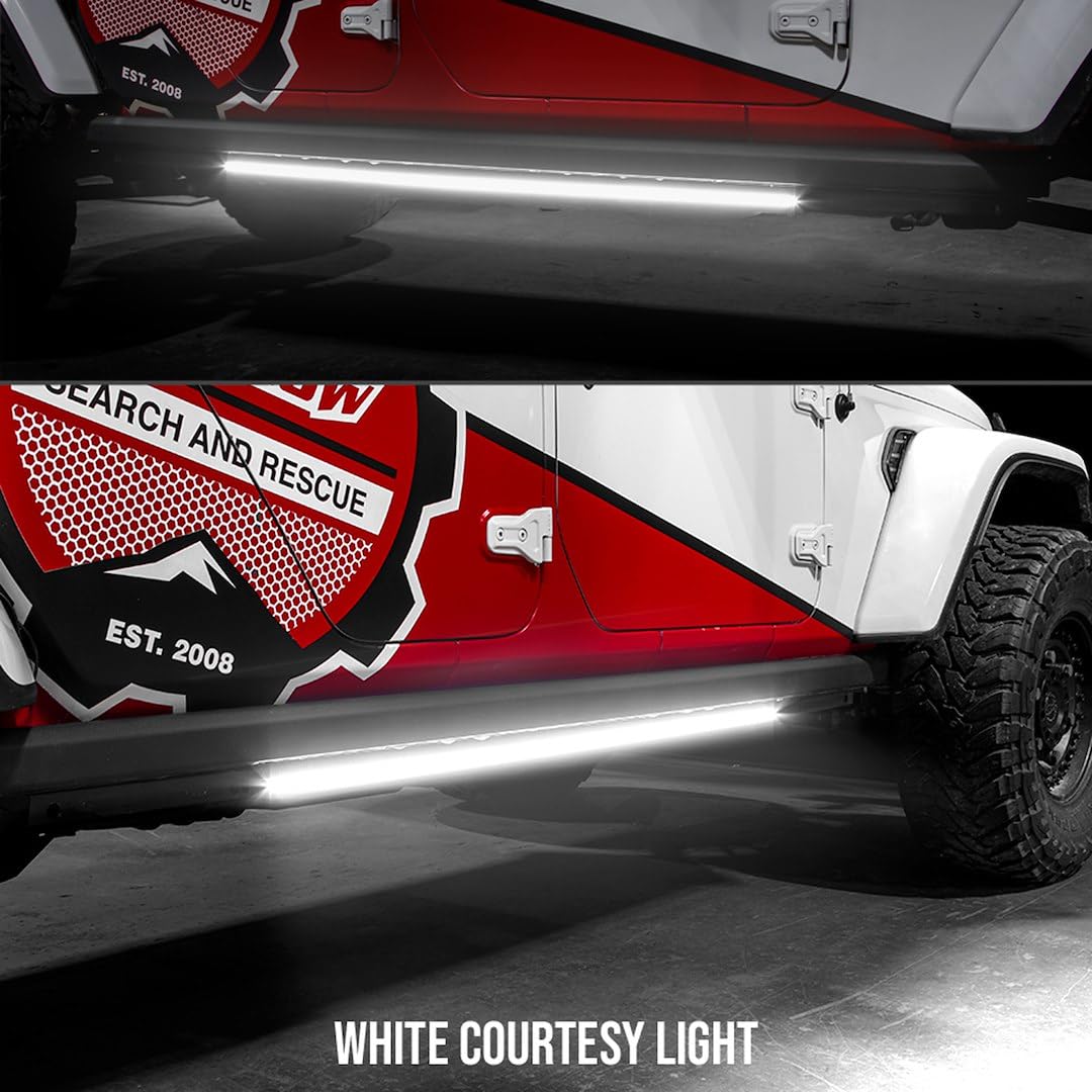XK GLOW 2x48in White + Amber Jeep & Truck Running Board Light w/Turn Signal XK041022