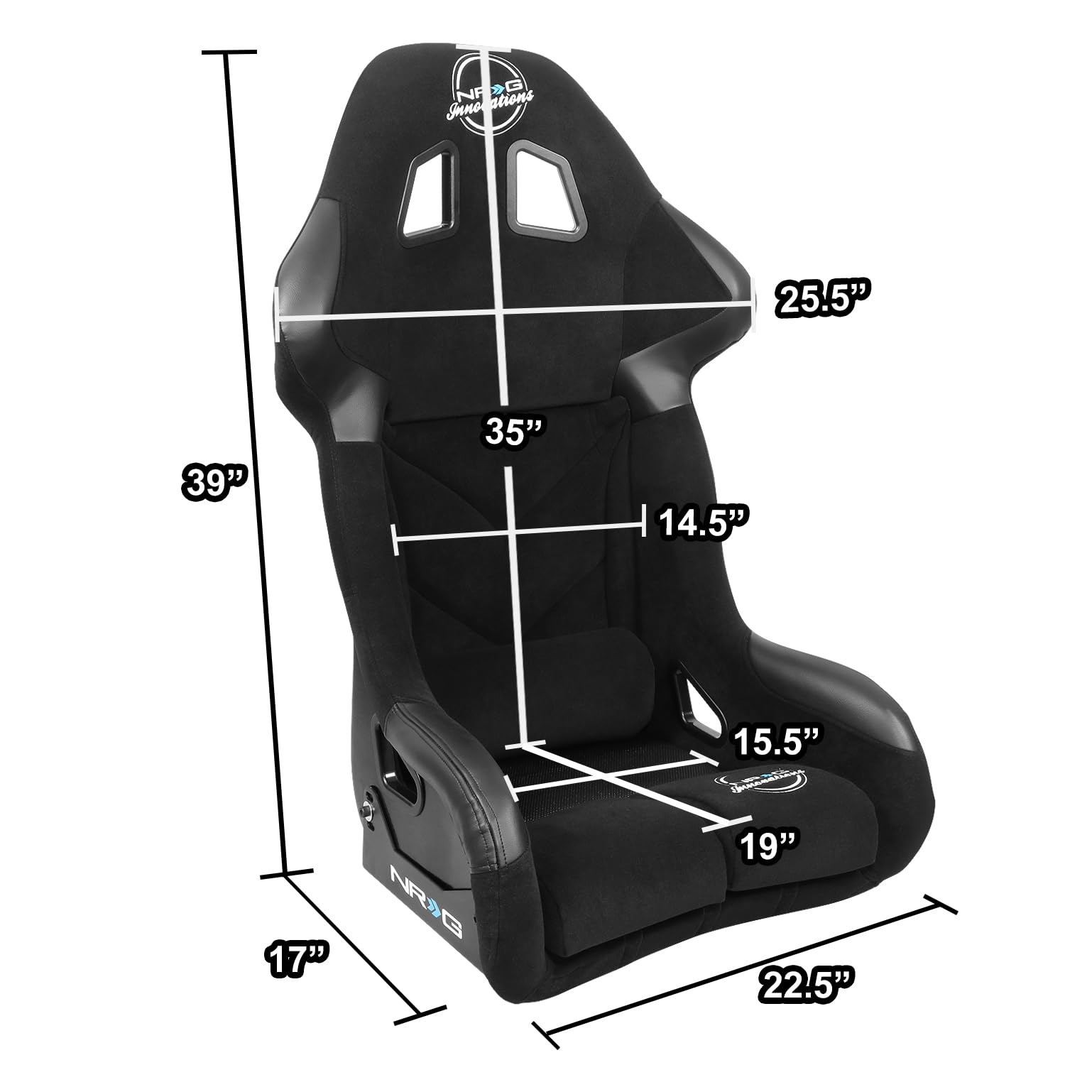 NRG Innovations FIA Competition Seat NRG-FRP-RS500M with Competition Fabric, FIA Homologated, Free Driving Position