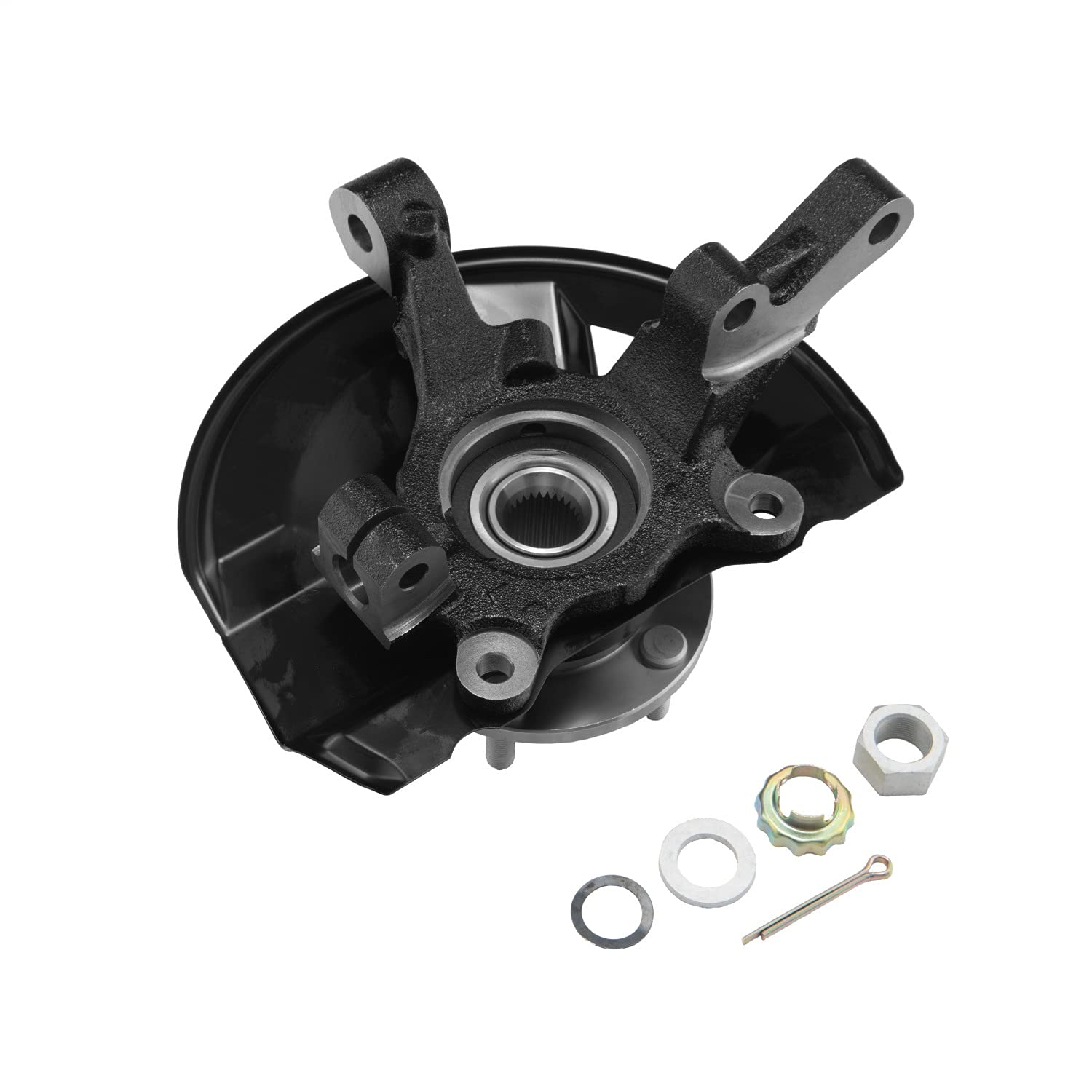 18007.08 | Omix Steering Knuckle with Wheel Hub and Backing Plate for Drivers Side | OE Reference: 68088499AD | Fits 2007-2017 Jeep Compass/Patriot