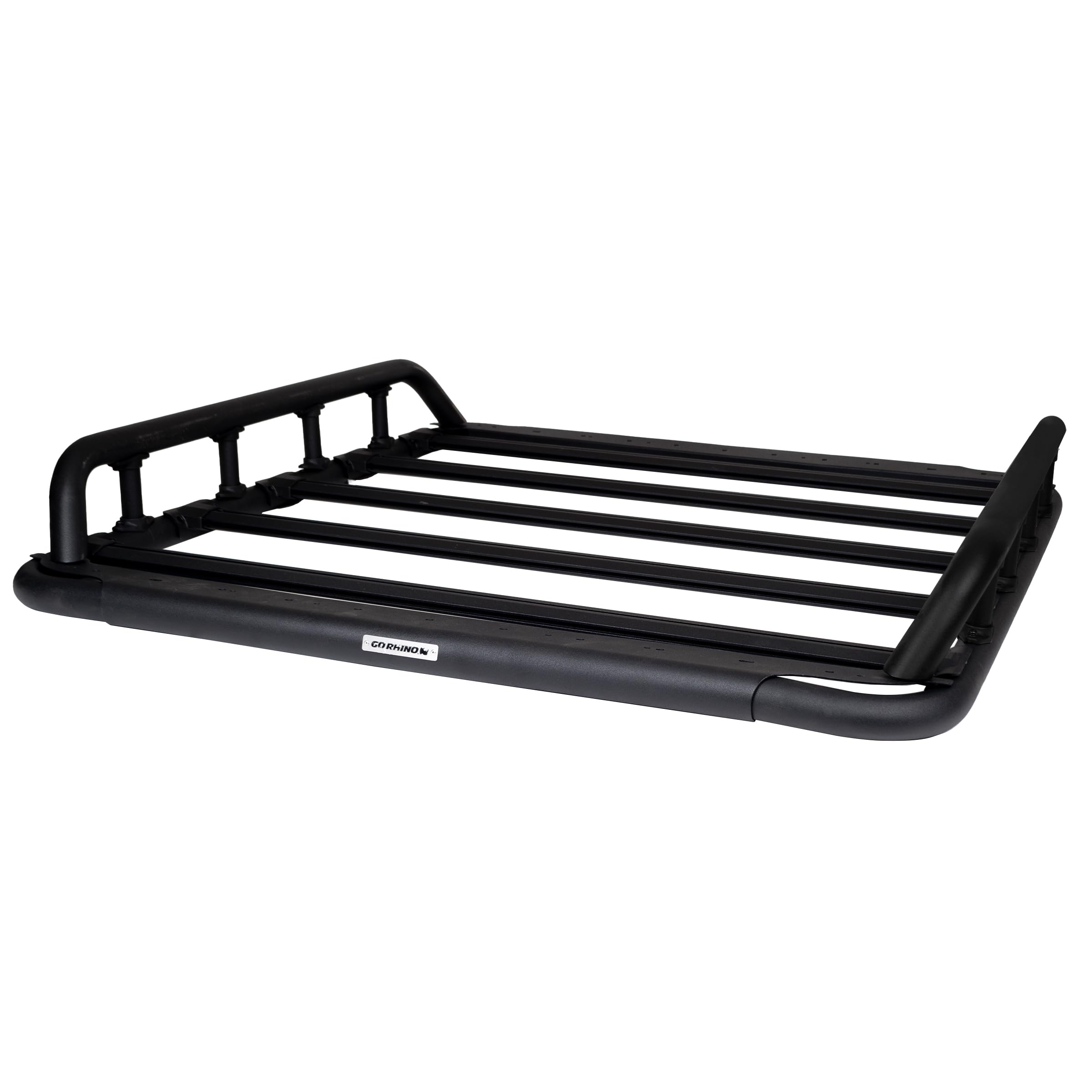 SRM 500 Go Rhino Flat Platform Roof Rack w/Dual Rail & Clamps | Aluminum, Textured Black, L: 55" x W: 52" | 5935251T | Mounts to Most Cross Bars