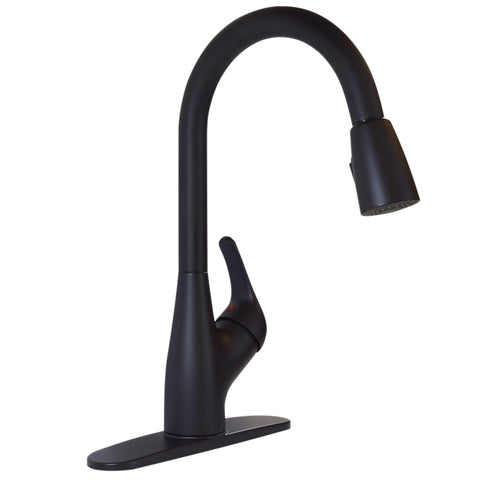 Premium VALTERRA Single Handle Pull-Down Kitchen Faucet - Matte Black
