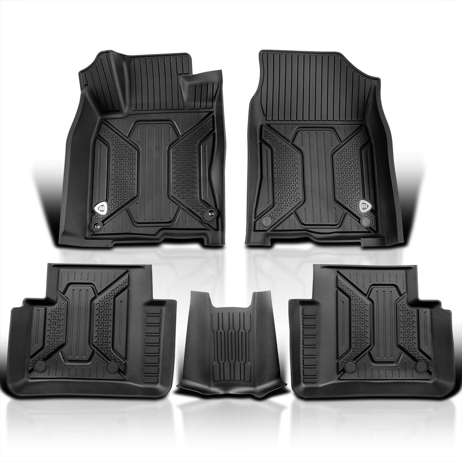 All-Weather Spec-D Tuning Black Injection-Molded TPE Front + Rear Floor Mats Compatible with 2016-2021 Honda Civic, 5PC