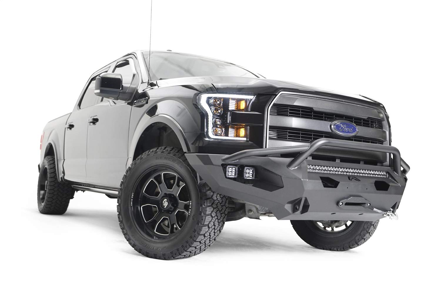 Fab Fours FF15-X3252-1 Front Matrix Bumper fits 15-17 Ford F-150 - w/Pre-Runner Guard