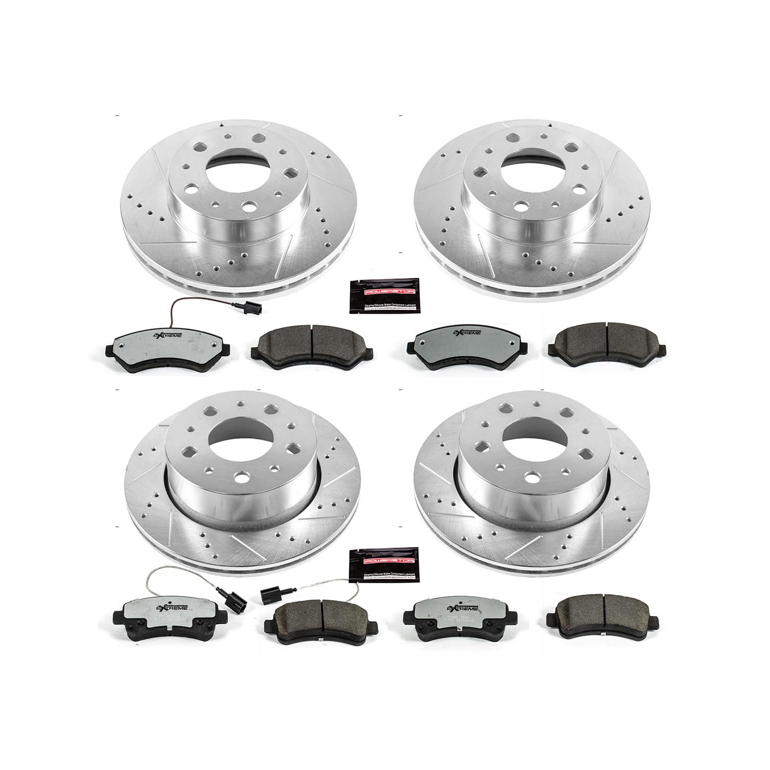 Power Stop Brake Kit Front and Rear For 2014 2015 Ram ProMaster 1500 2014 2015 Ram ProMaster 2500 - Truck & Tow Carbon Fiber Ceramic Pads & Drilled and Slotted Rotors Replacement, K7304-36