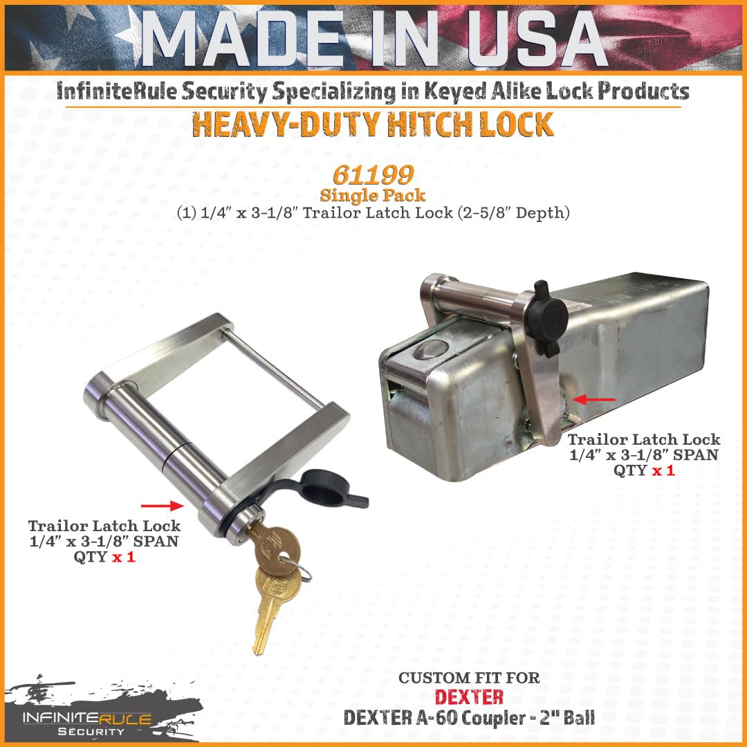 Trailer Latch Lock for 61199 Dexter A-60 Coupler - 2" Ball