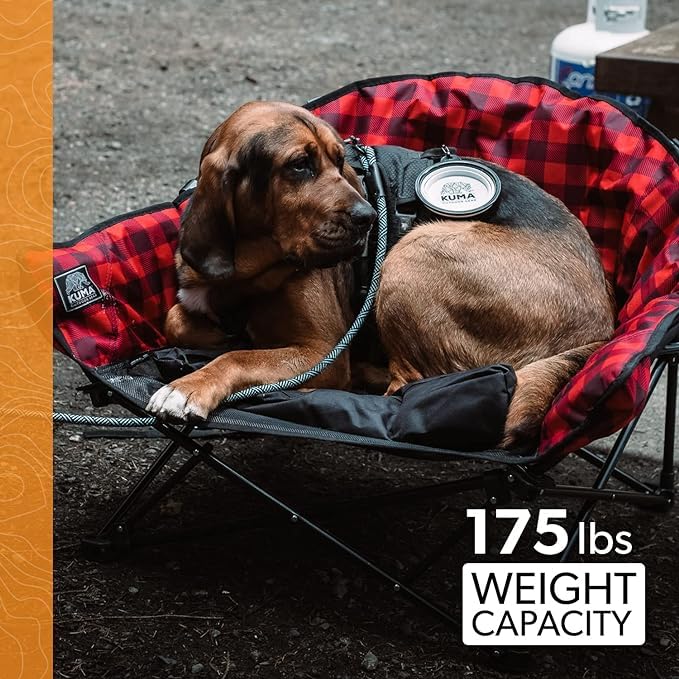 Kuma Lazy Bear Outdoor Gear Dog Bed with Carry Bag, Ultimate Portable Luxury Outdoor Dog Bed for Camping, Glamping & Outdoor Adventures (Heather Grey)